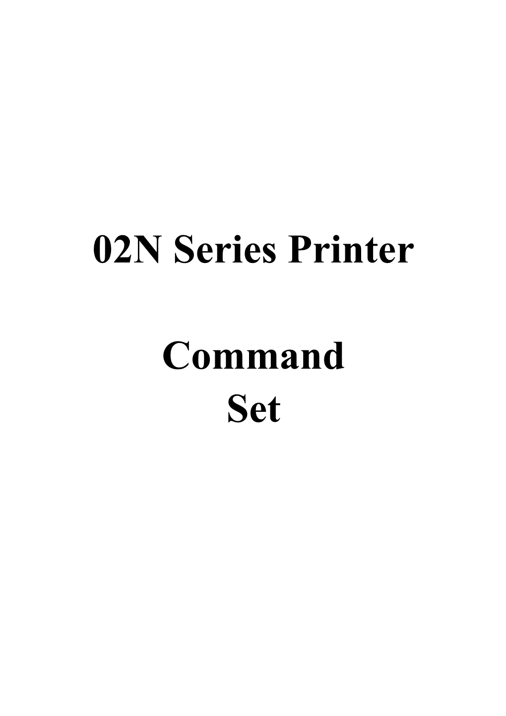 02N Series Printer Command