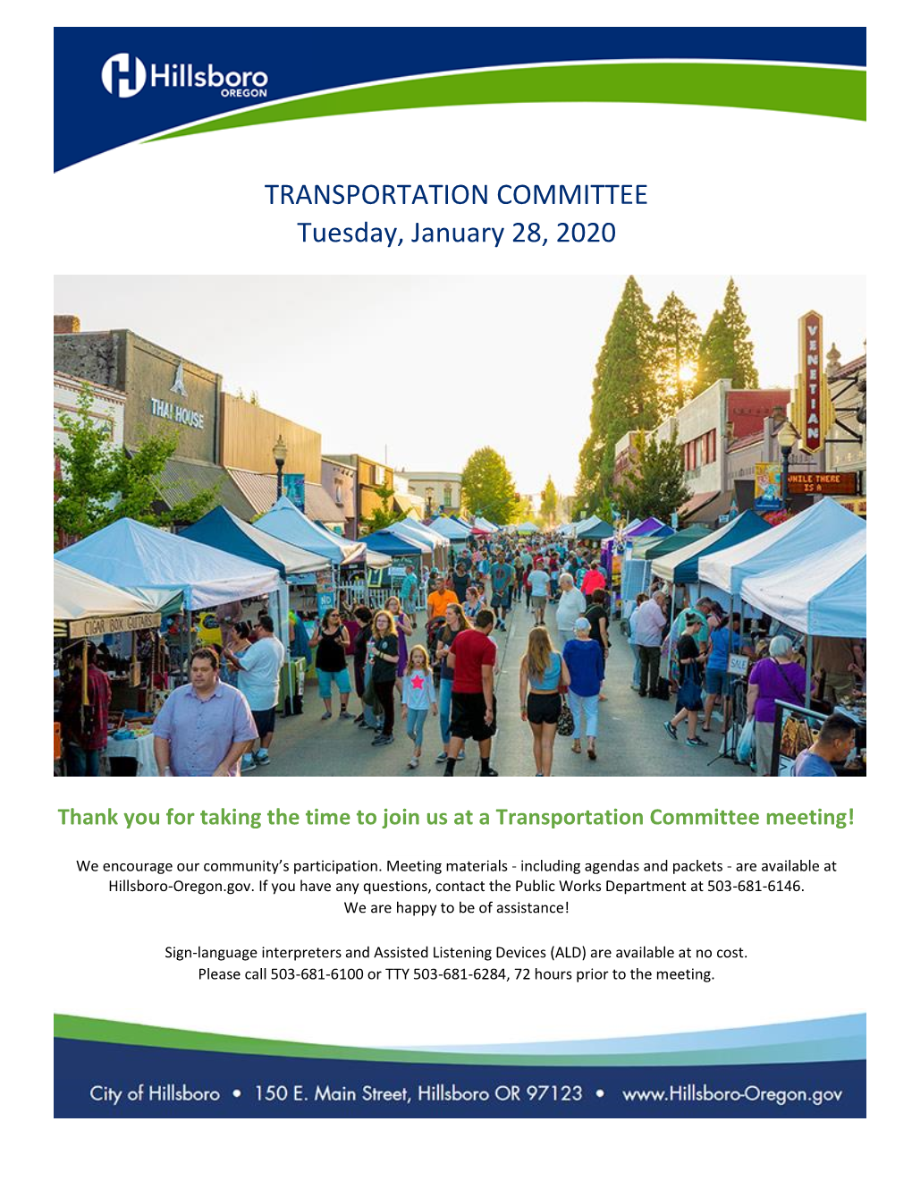 TRANSPORTATION COMMITTEE Tuesday, January 28, 2020