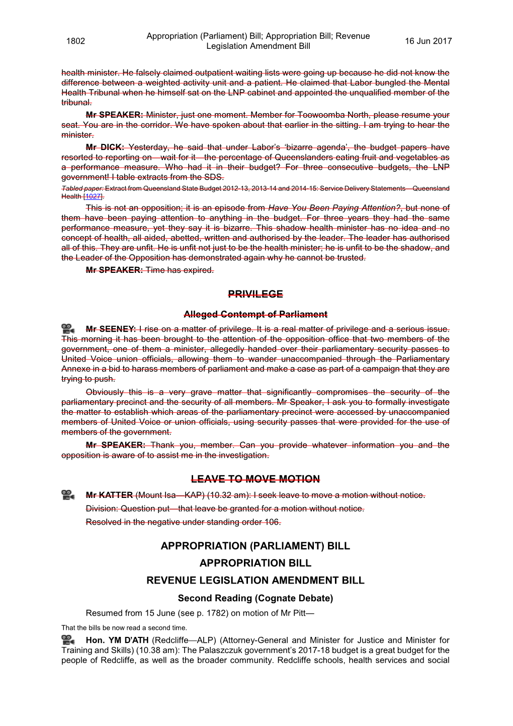 (Parliament) Bill Appropriation Bill Revenue Legislation Amendment Bill