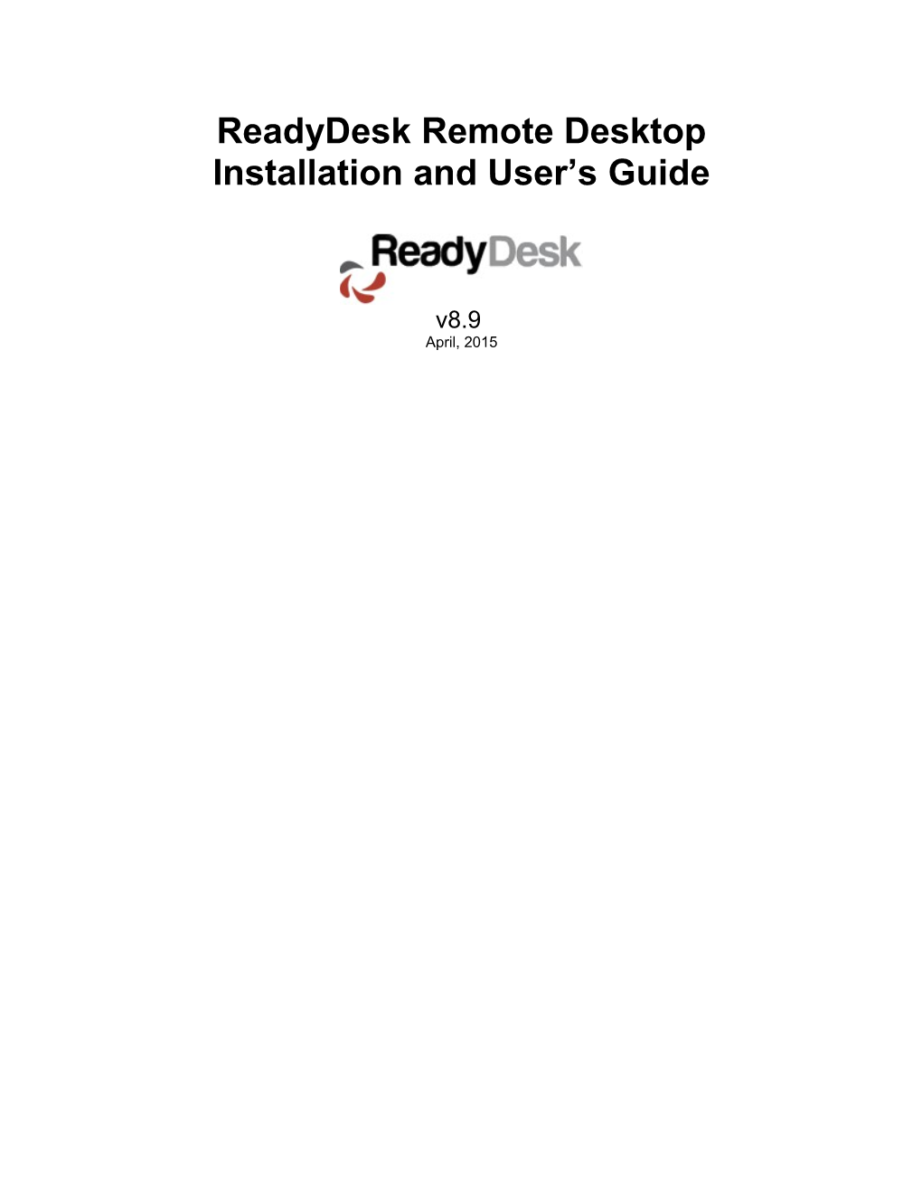 Readydesk Installation and User S Guide