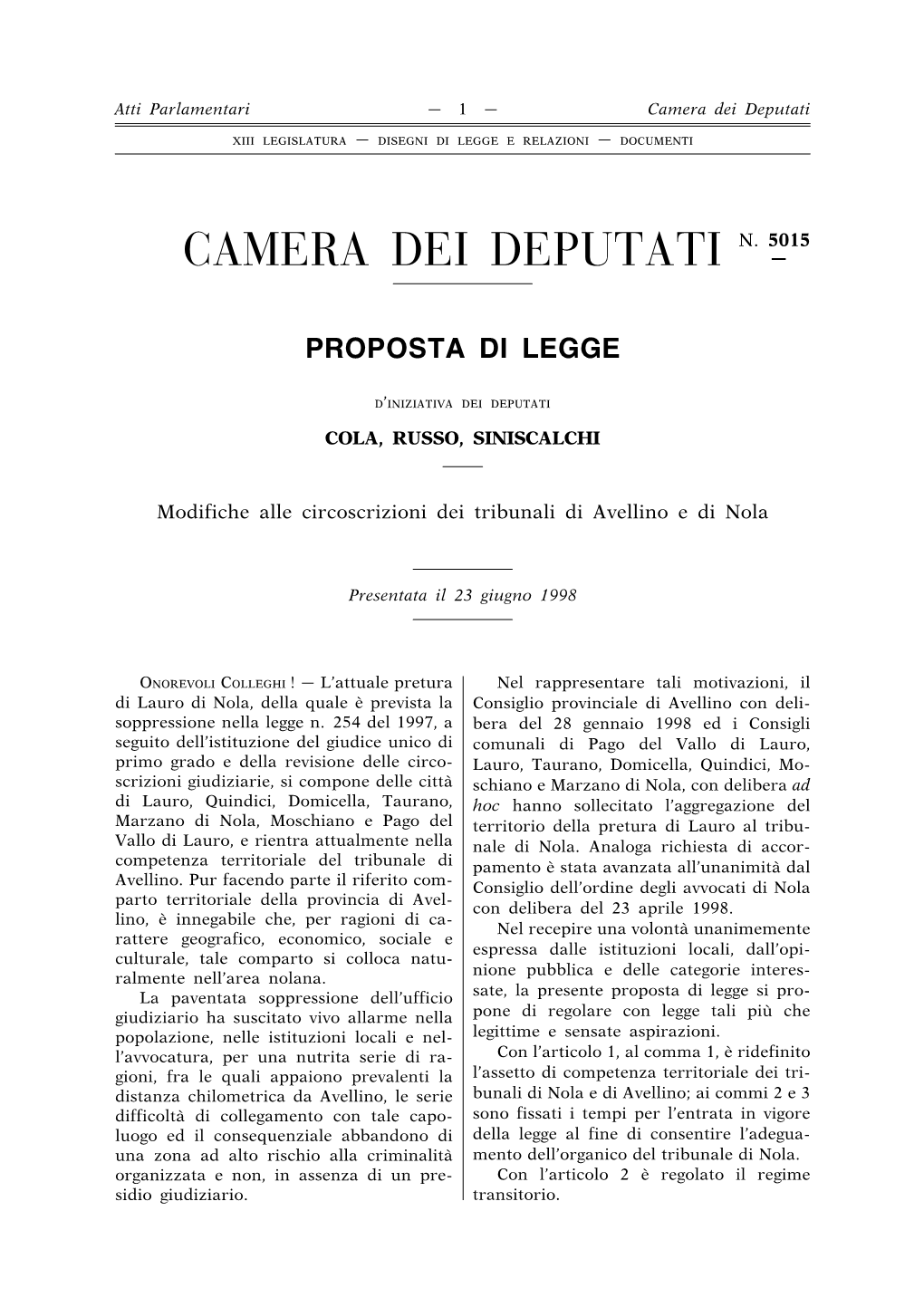 5015 Camera Dei Deputati —