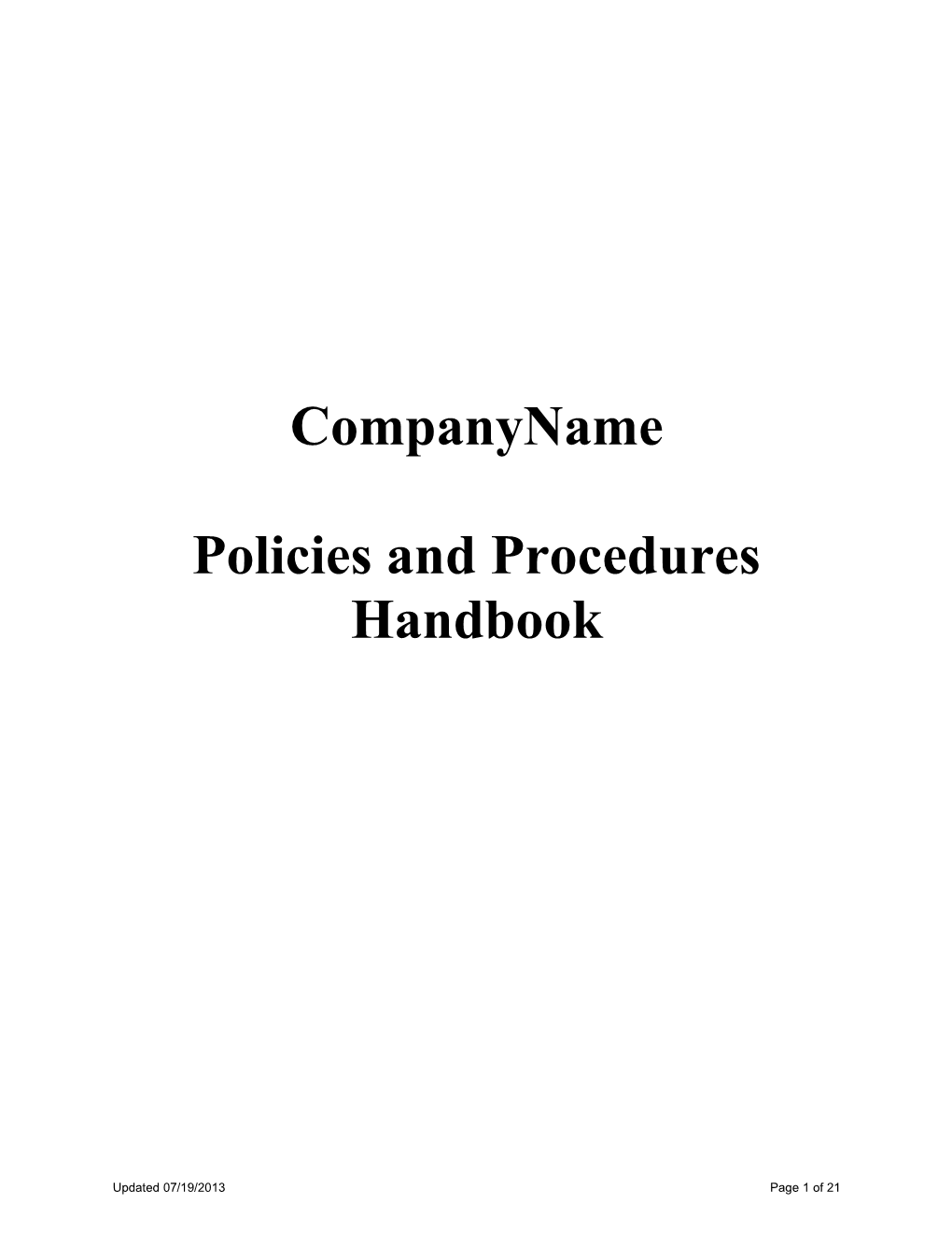 Human Resources Policies and Procedures Template s1