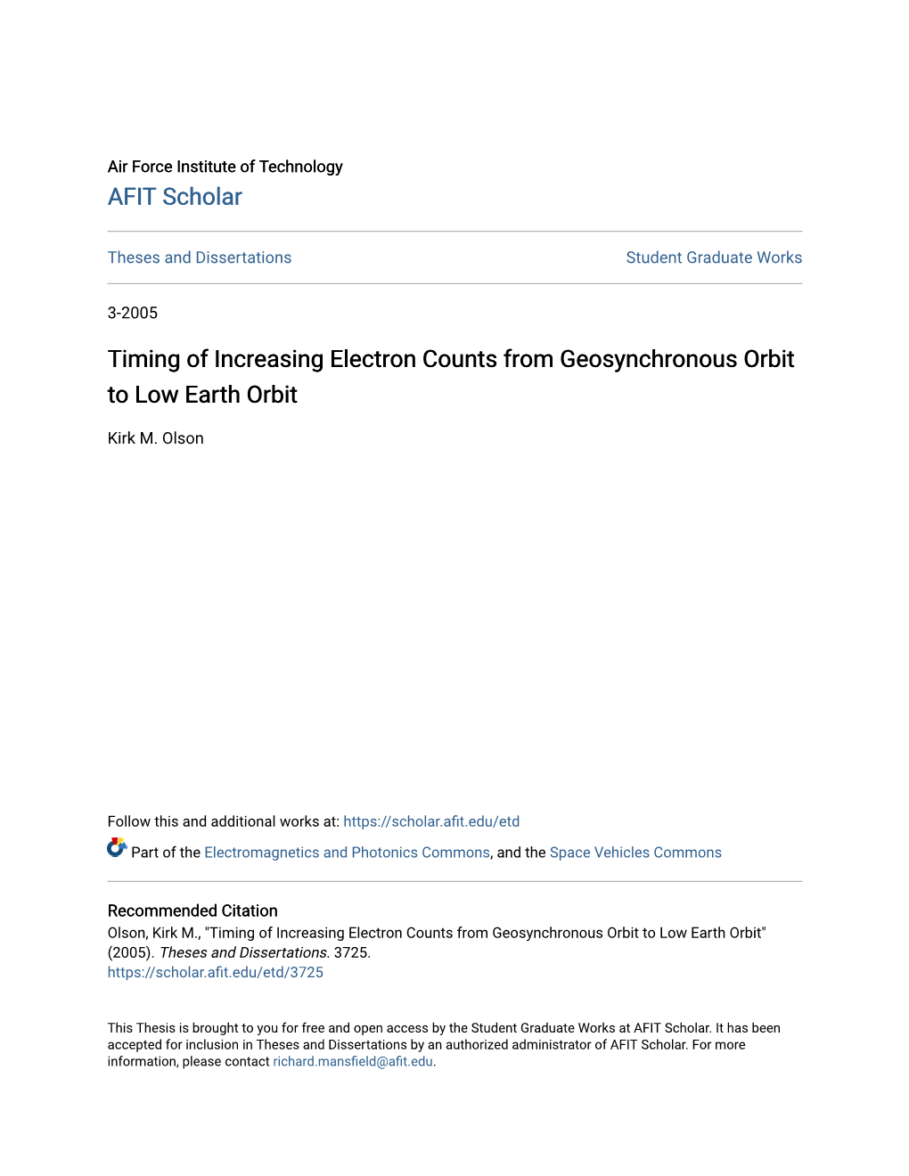 Timing of Increasing Electron Counts from Geosynchronous Orbit to Low Earth Orbit