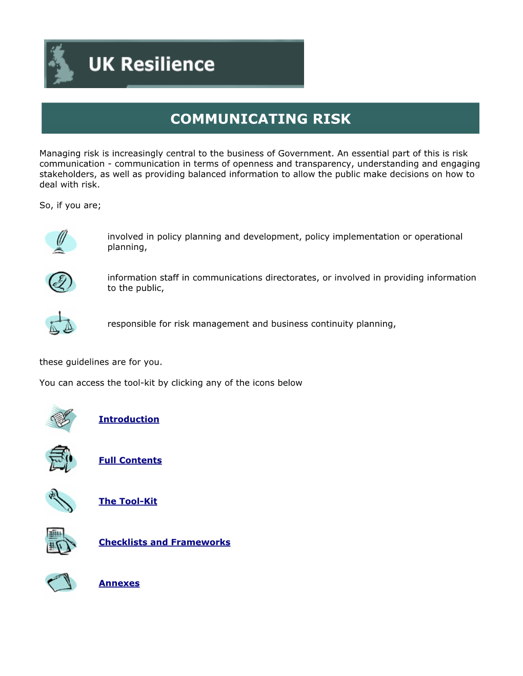 Communicating Risk Guidance