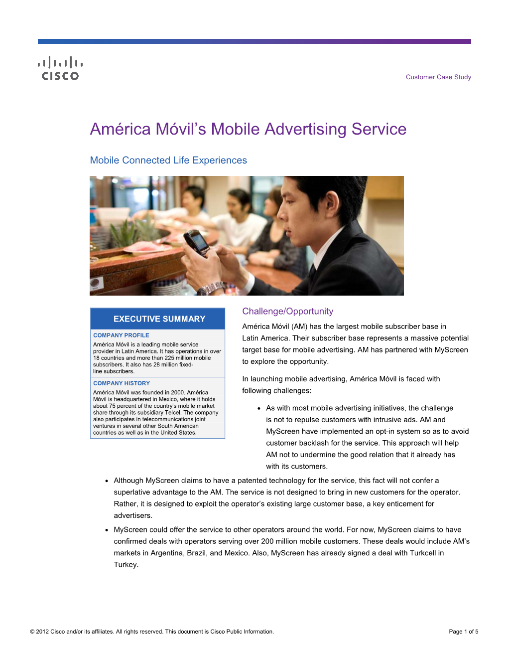 América Móvil's Mobile Advertising Service