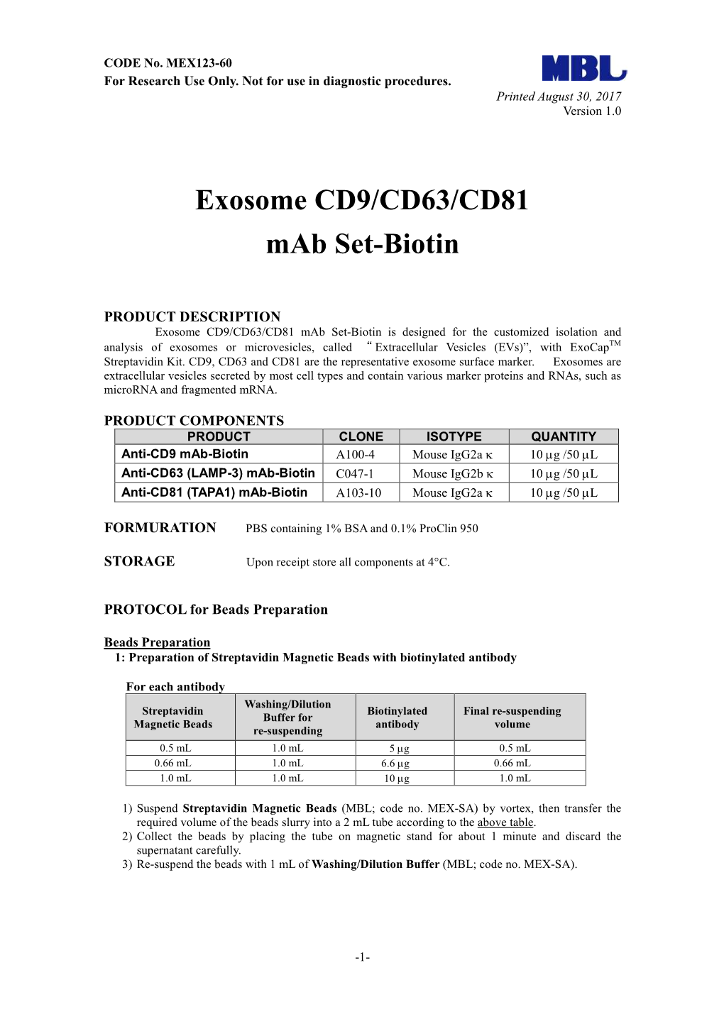 Exosome CD9/CD63/CD81 Mab Set-Biotin