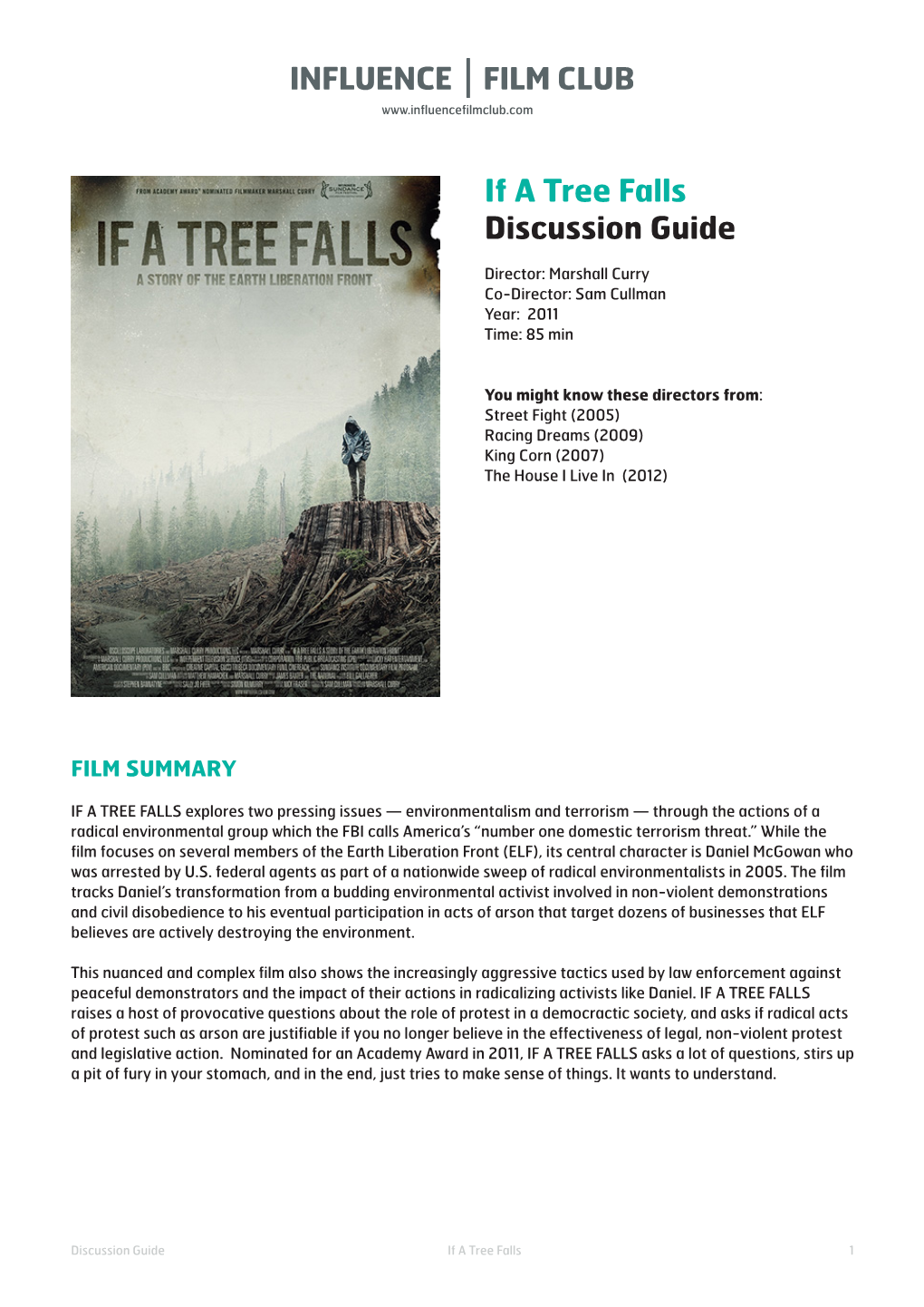 If a Tree Falls Discussion Guide