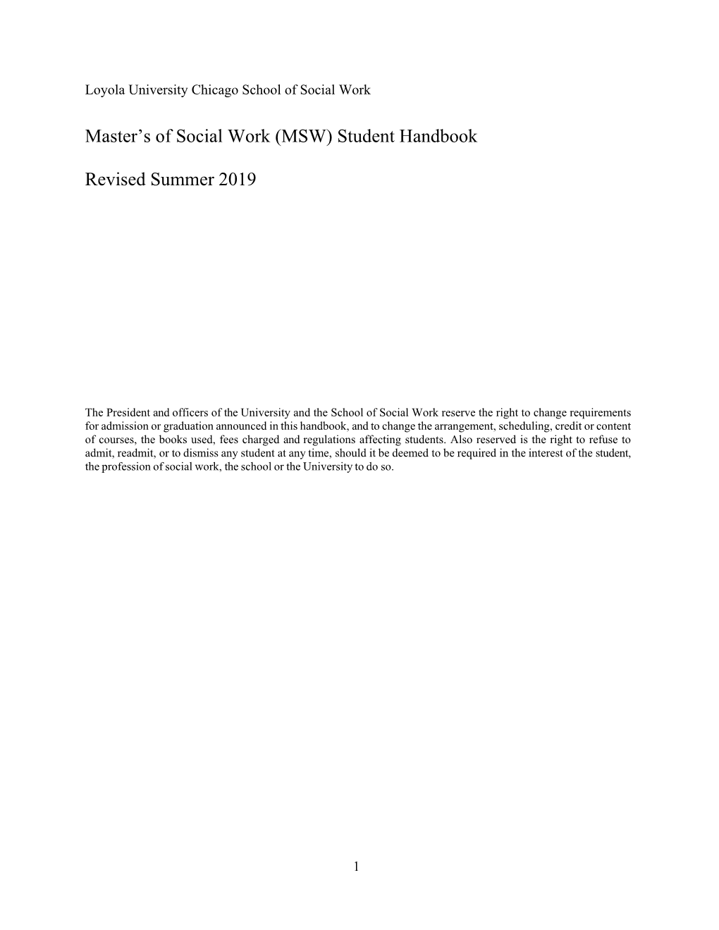 Master's of Social Work (MSW) Student