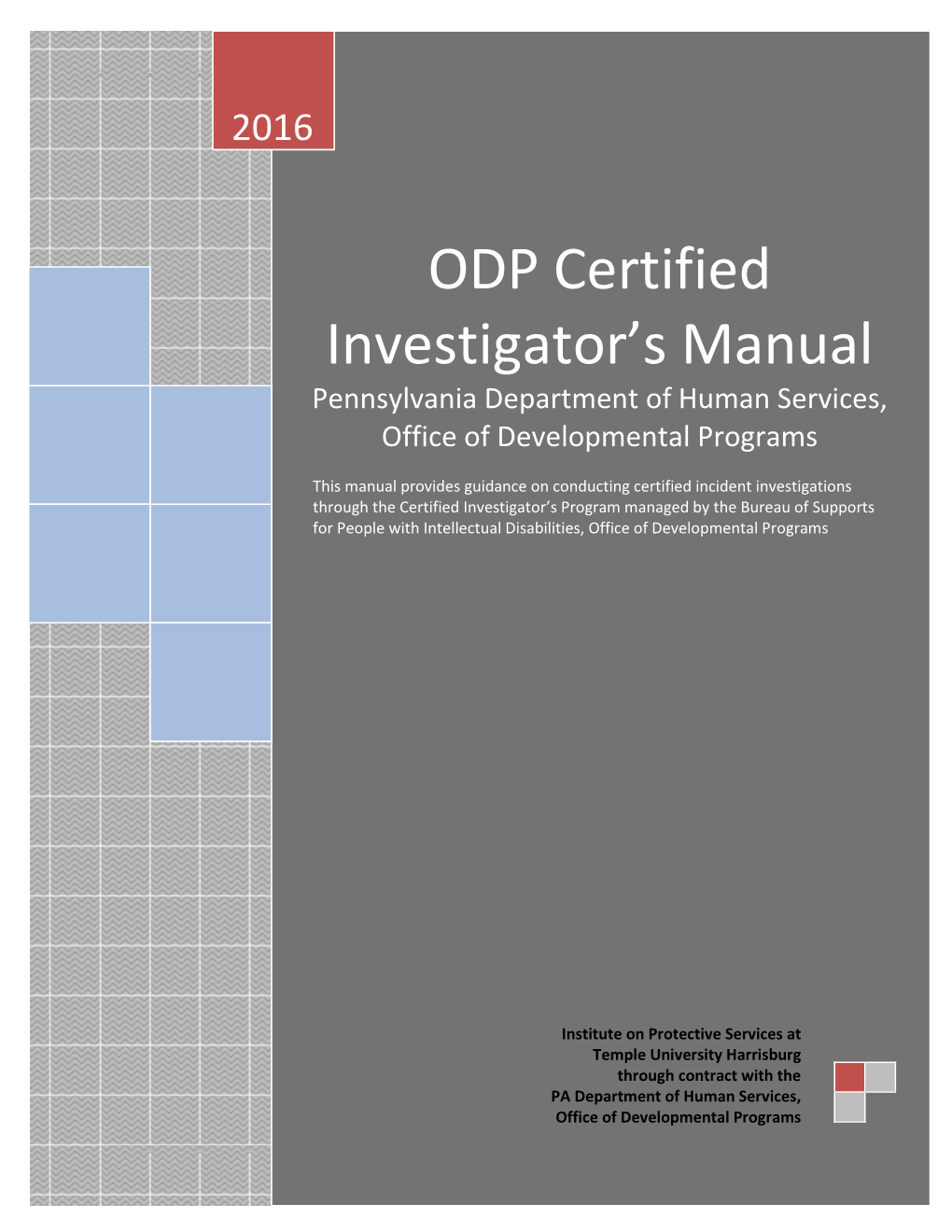 ODP Certified Investigator's Manual