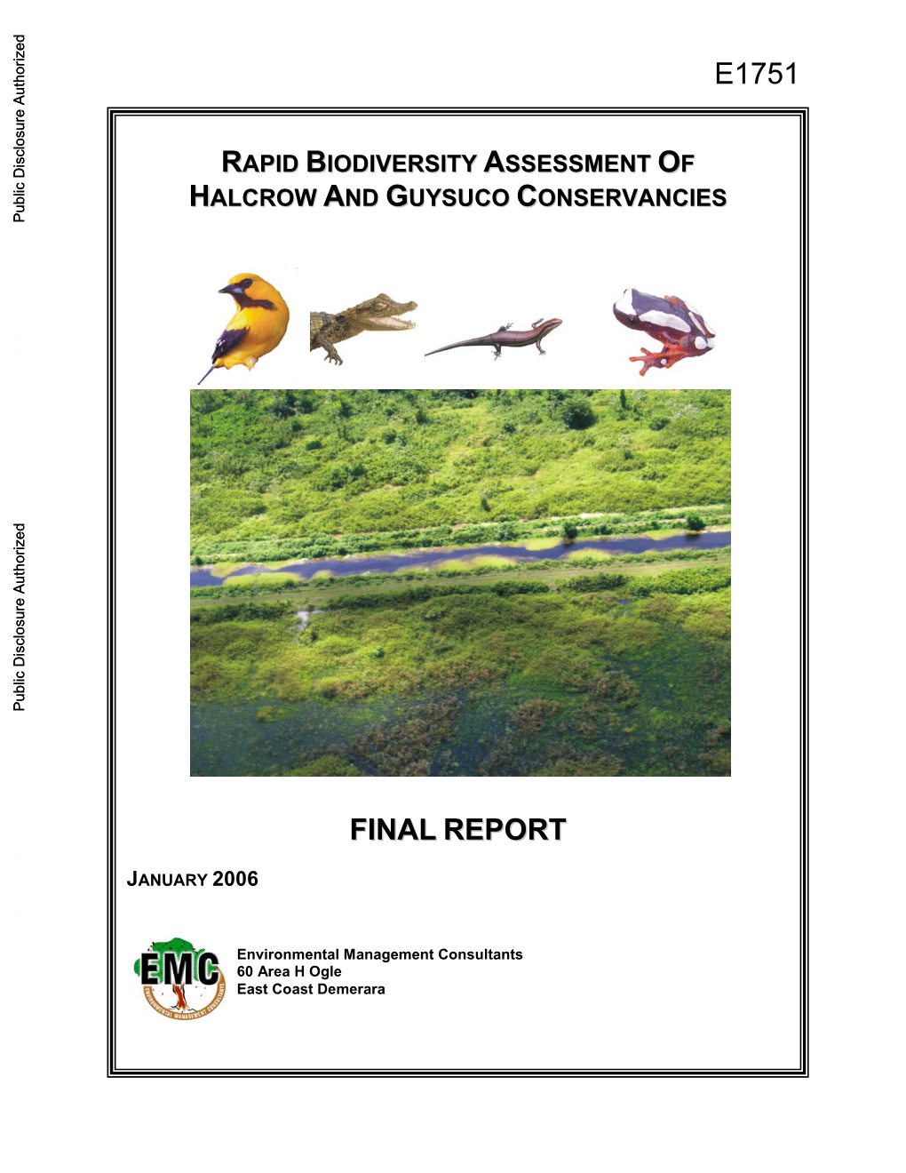 Rapid Biodiversity Assessment of Halcrow