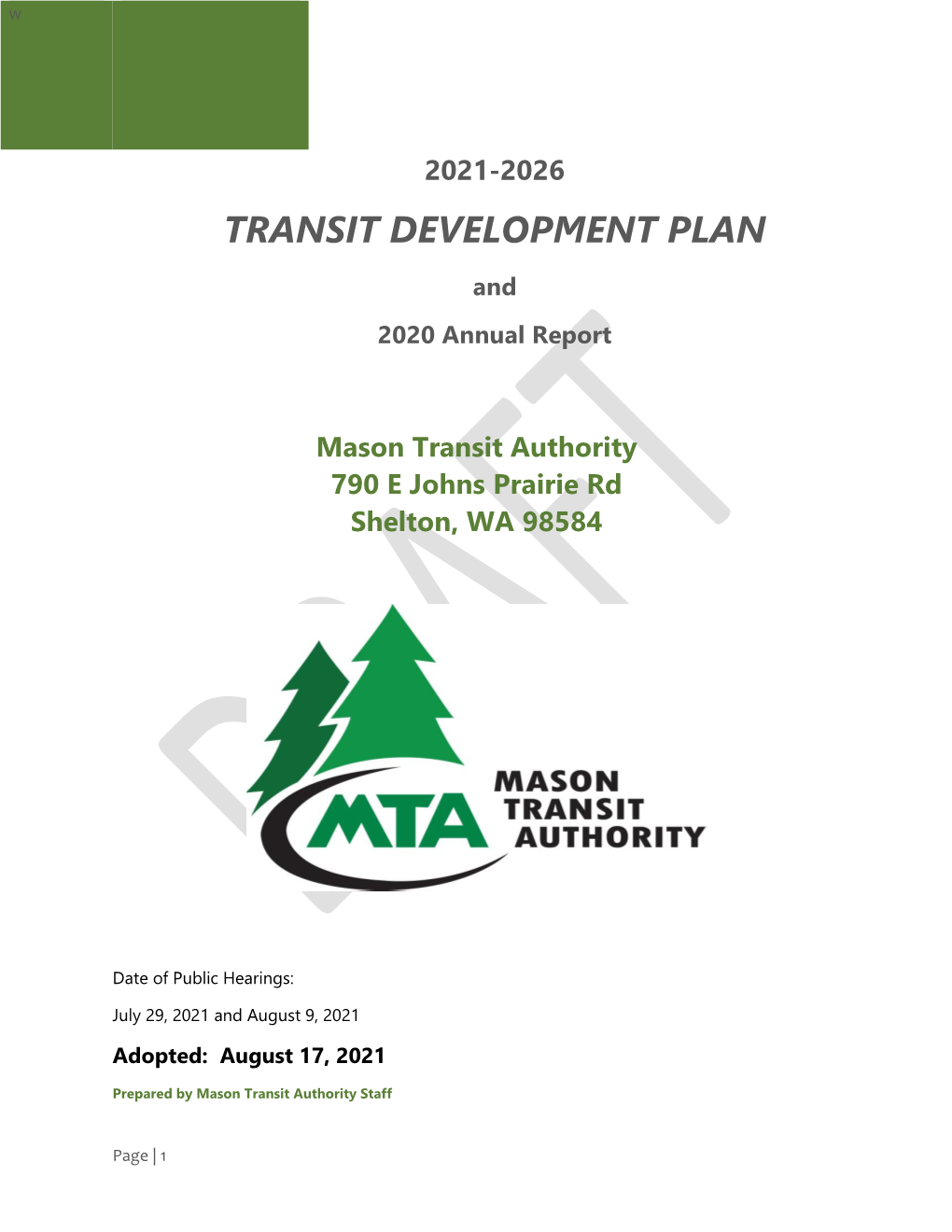 Transit Development Plan