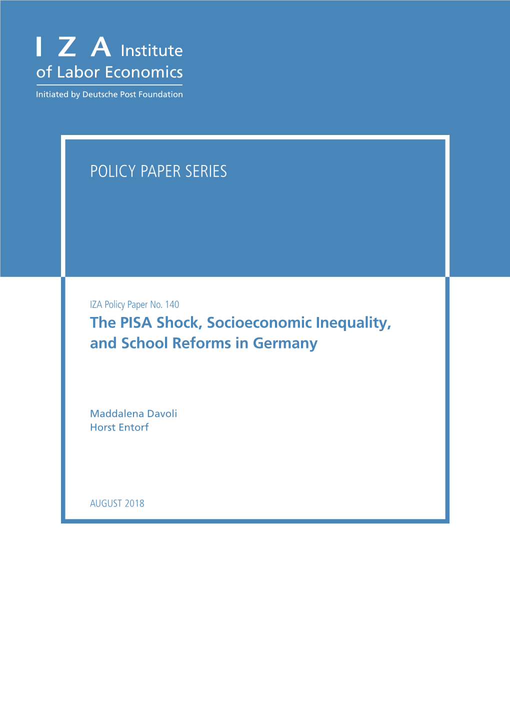 The PISA Shock, Socioeconomic Inequality, and School Reforms in Germany