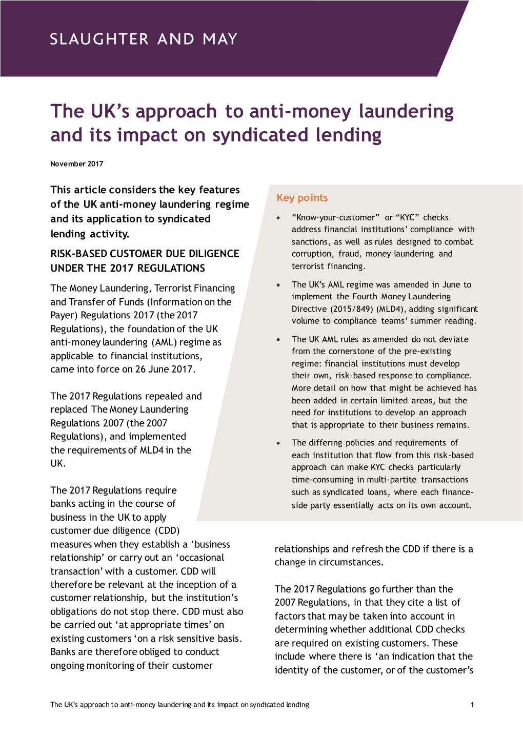 The UK's Approach to Anti-Money Laundering and Its Impact On