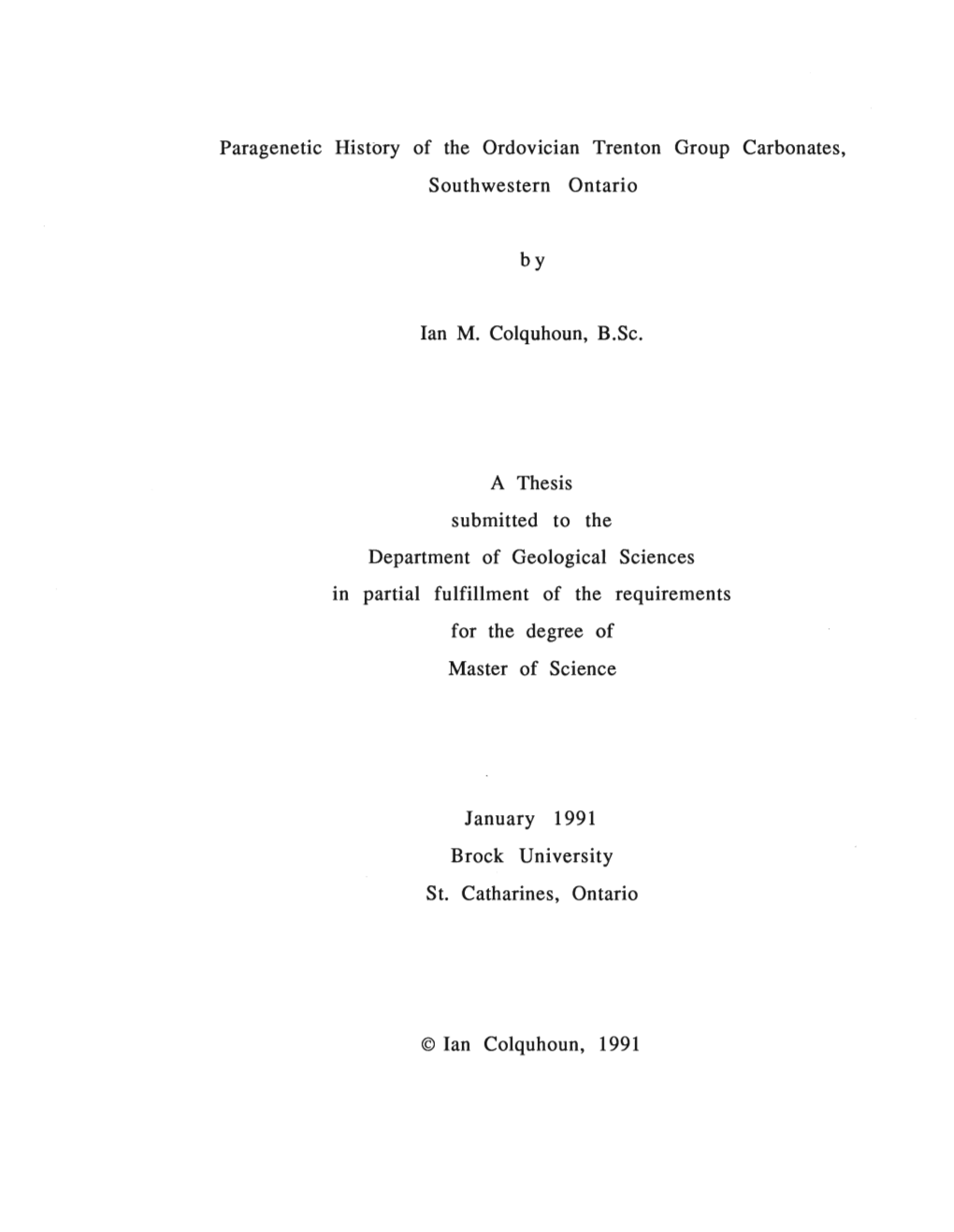 Paragenetic History of the Ordovician Trenton Group Carbonates, Southwestern Ontario