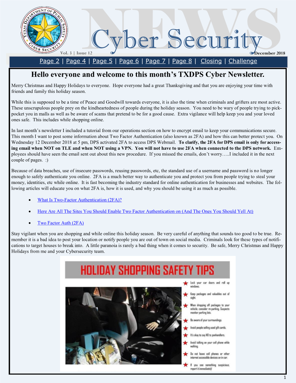 Cyber Security Newsletter December 2018