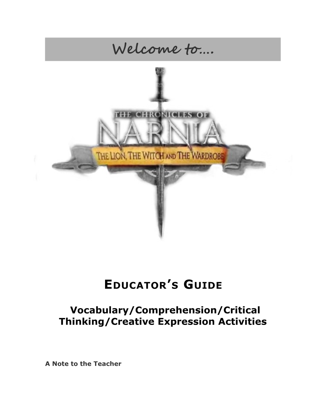 Vocabulary/Comprehension/Critical Thinking/Creative Expression Activities