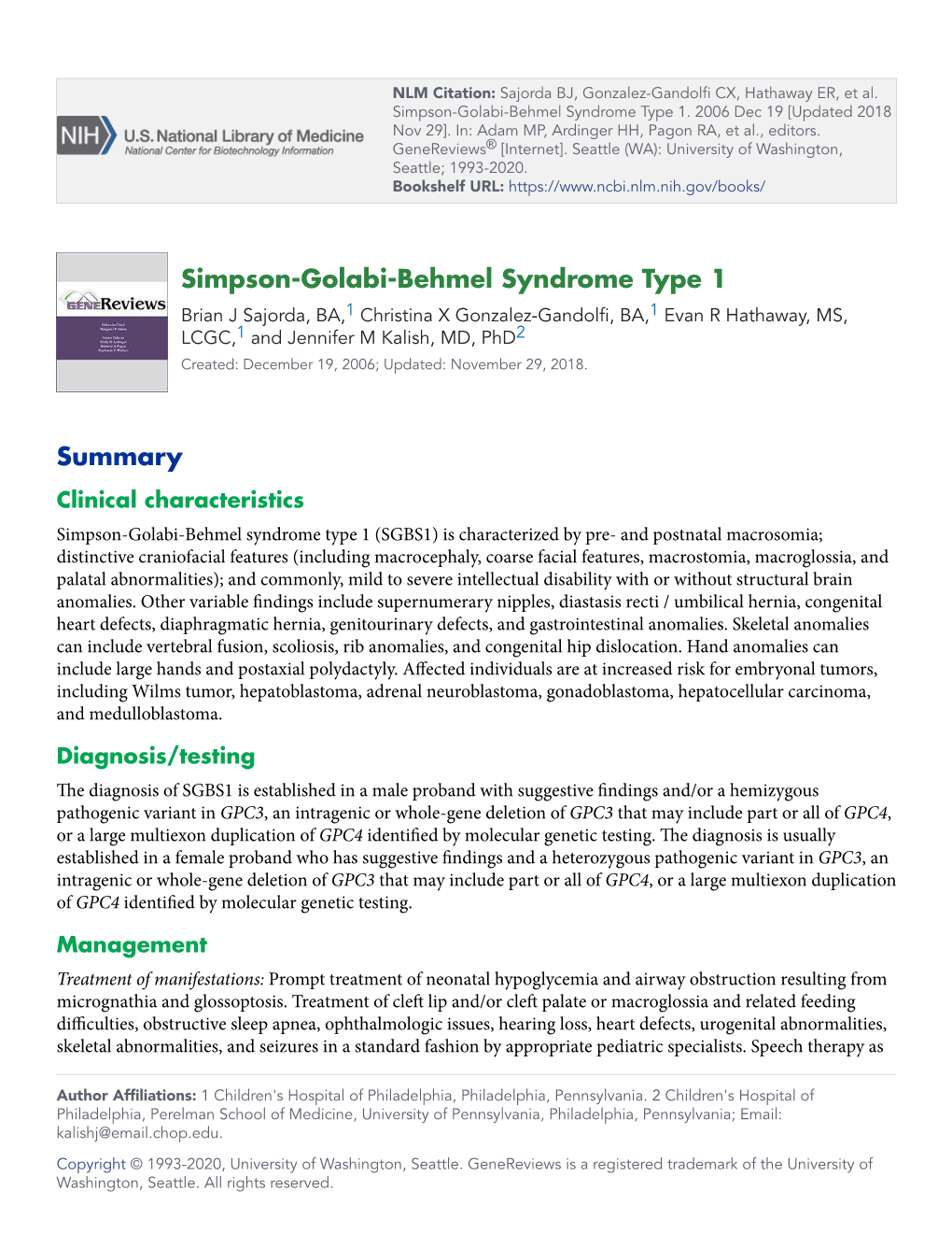 Simpson-Golabi-Behmel Syndrome Type 1