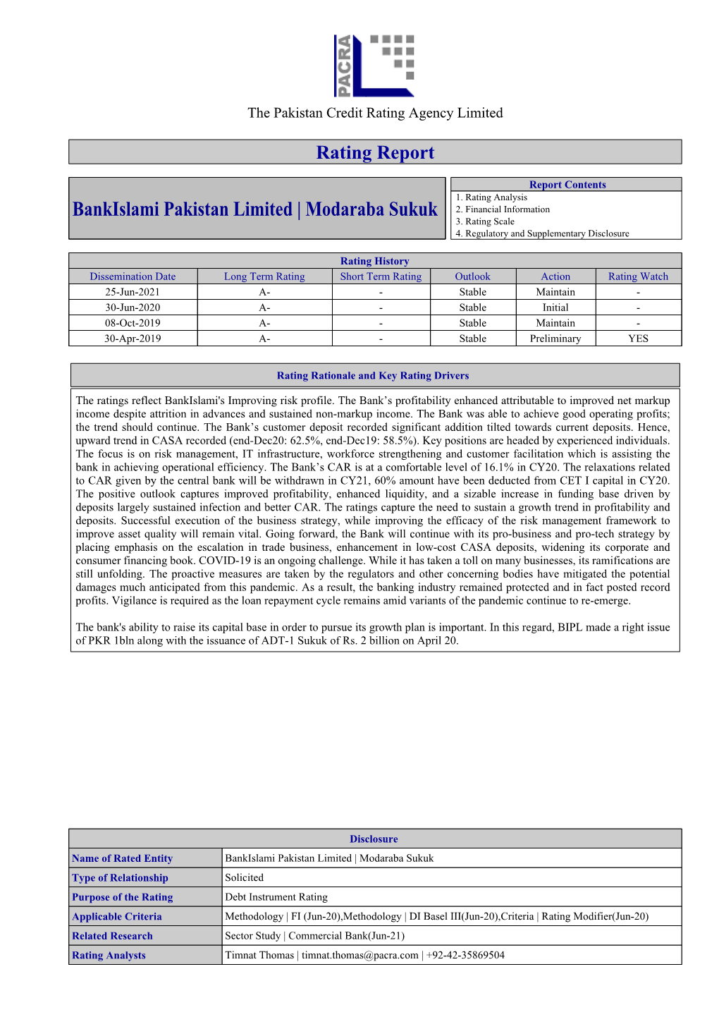 Bankislami Pakistan Limited | Modaraba Sukuk 2