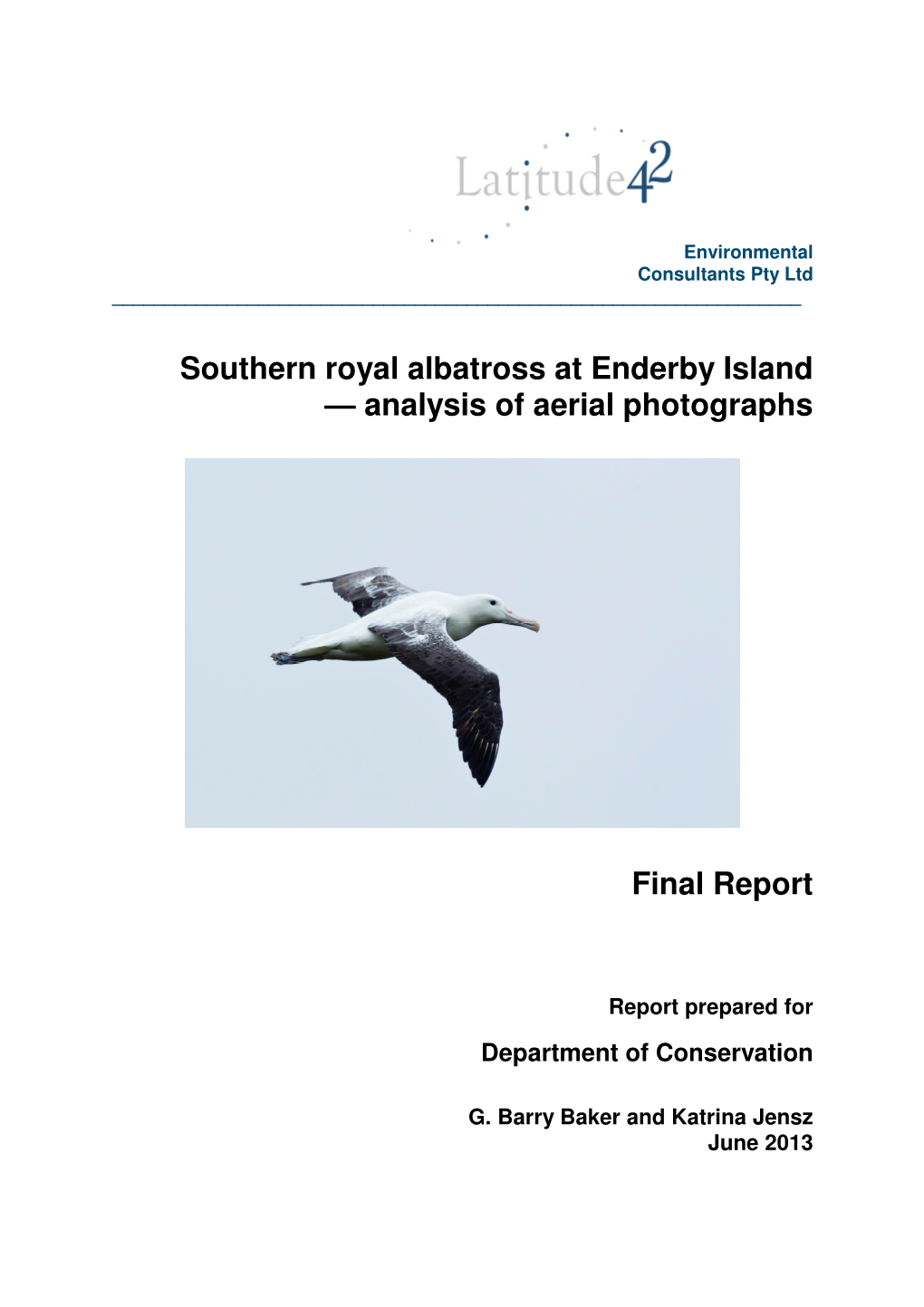 Southern Royal Albatross at Enderby Island — Analysis of Aerial Photographs