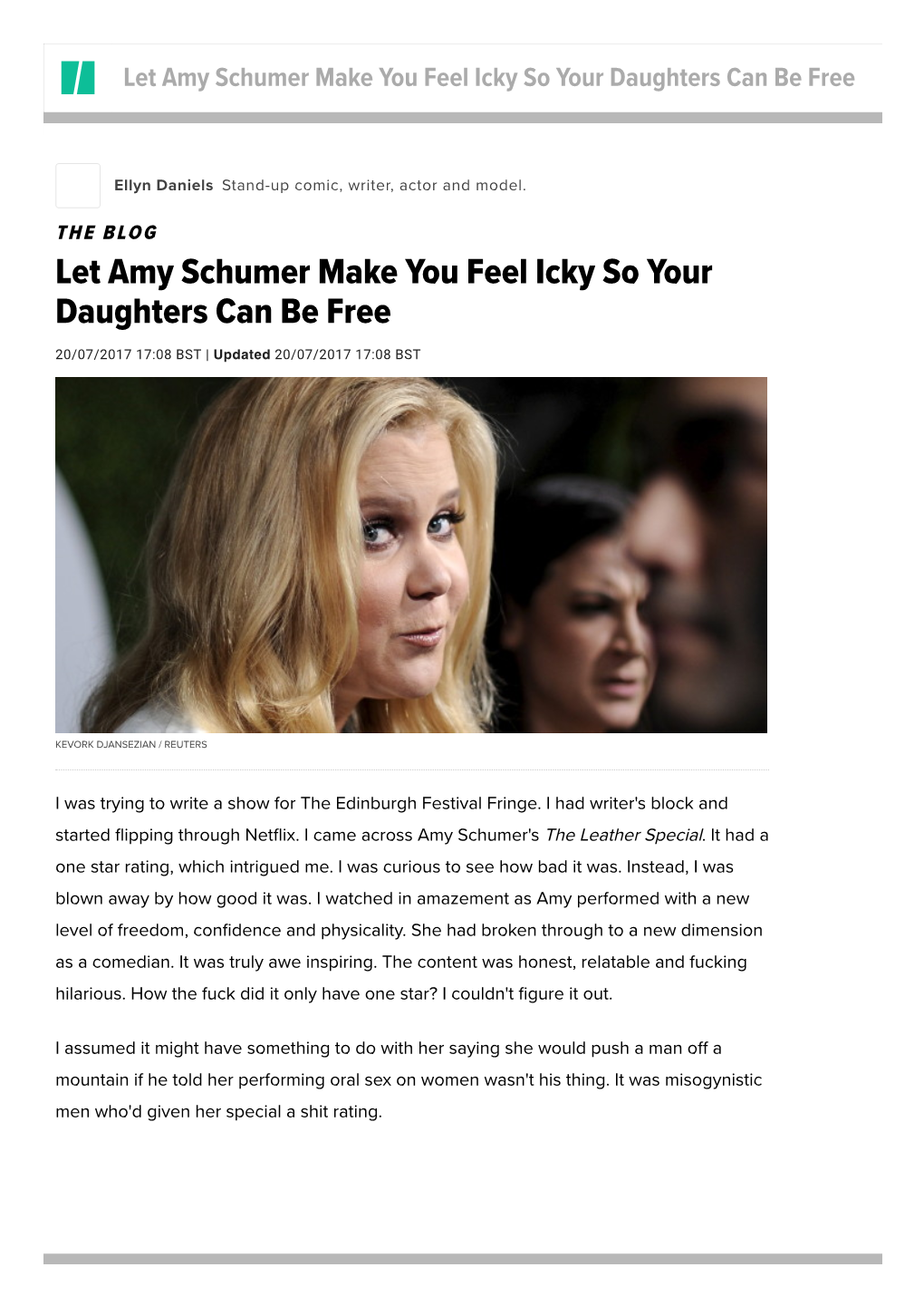 Let Amy Schumer Make You Feel Icky So Your Daughters Can Be Free