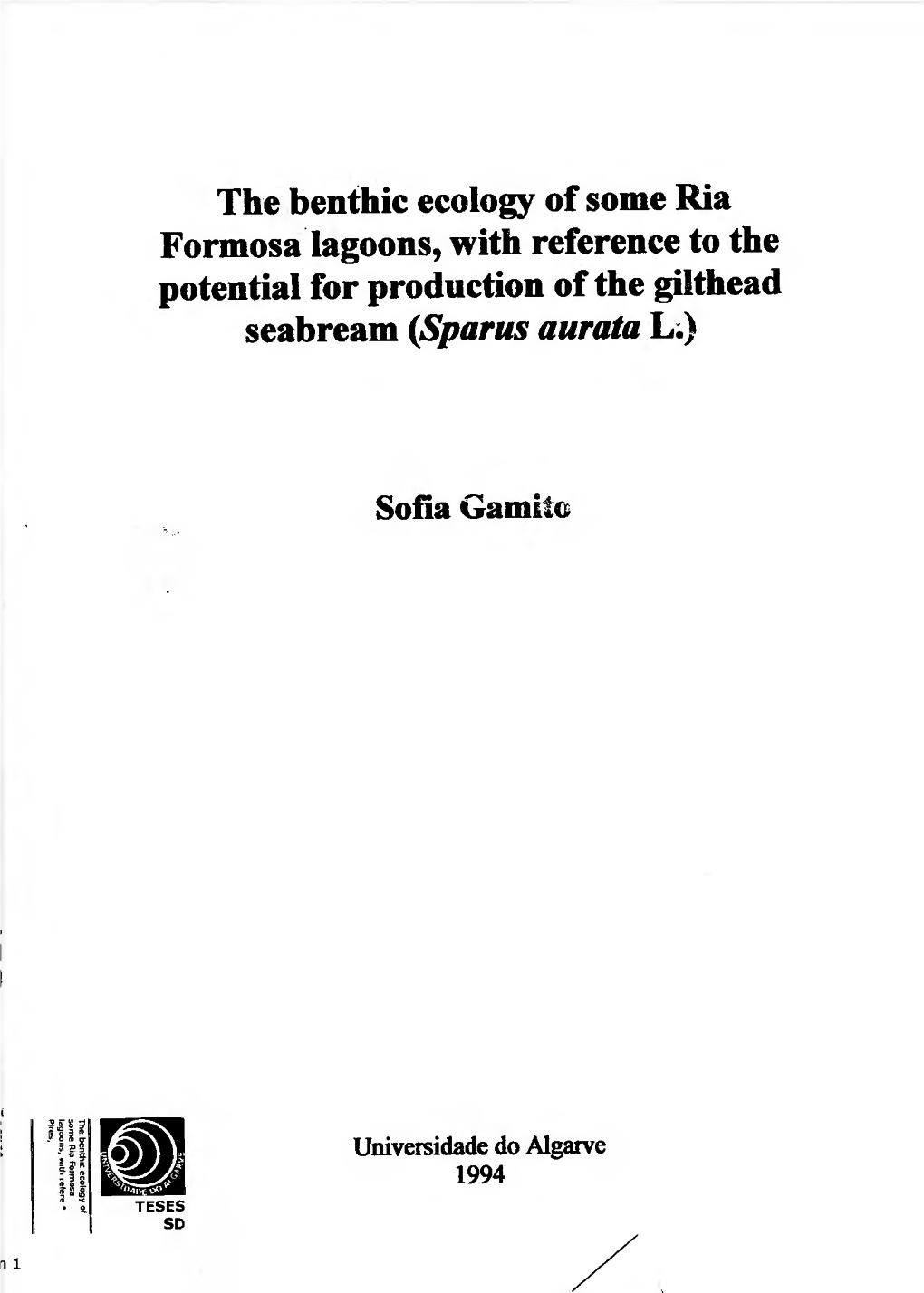 The Benthic Ecology of Some Ria Formosa Lagoons, With