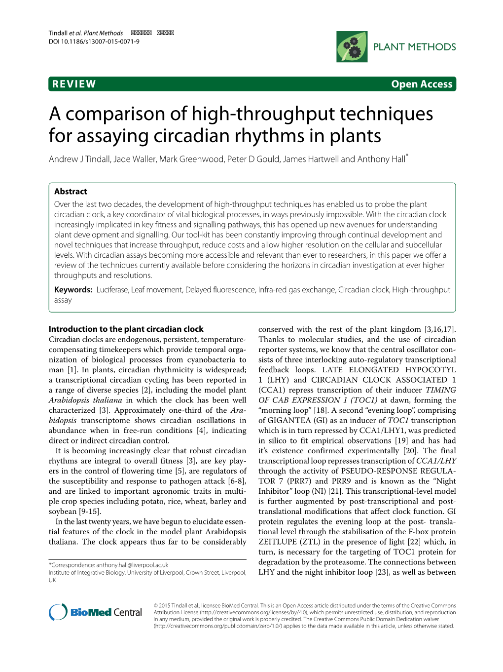 A Comparison of High-Throughput Techniques for Assaying Circadian