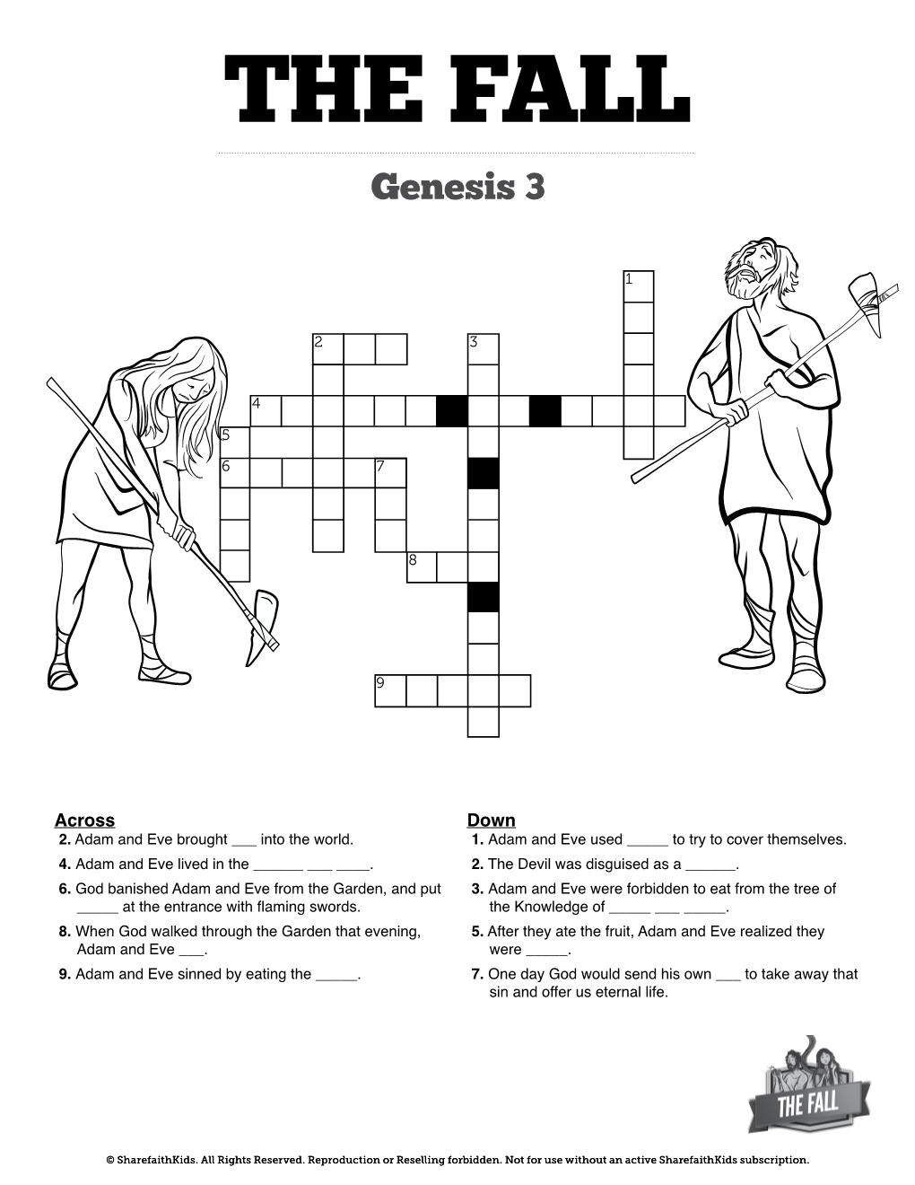 The Fall of Man Printable Crossword Puzzles