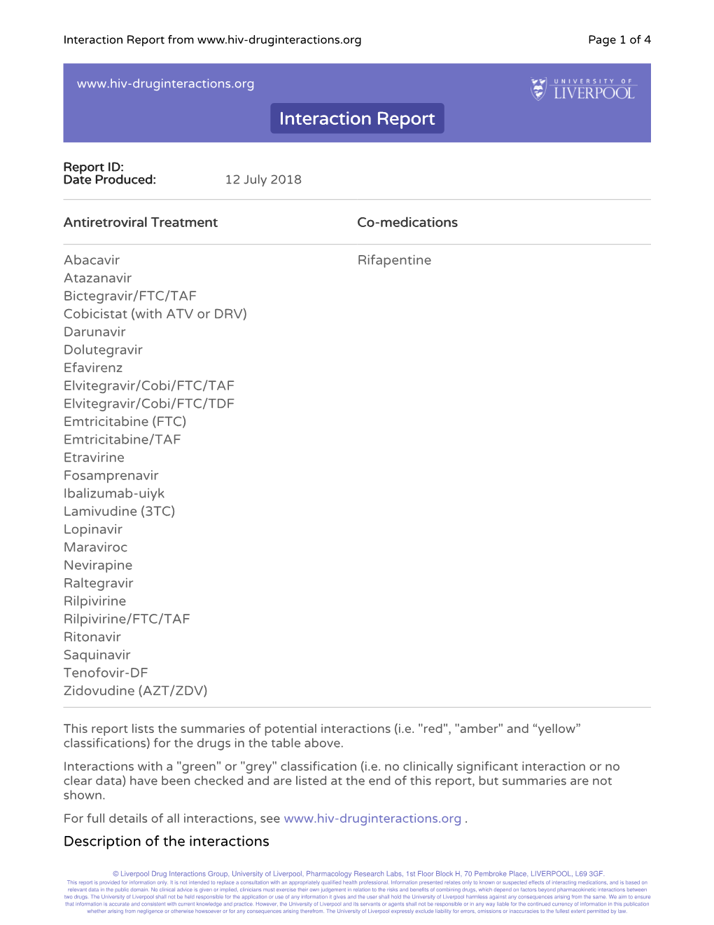 Interaction Report from Page 1 of 4