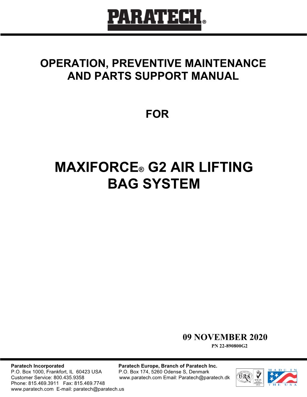 Maxiforce® G2 Air Lifting Bag System