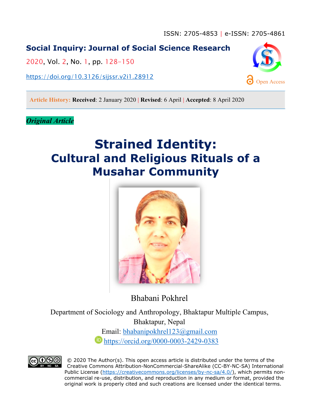 Strained Identity: Cultural and Religious Rituals of a Musahar Community