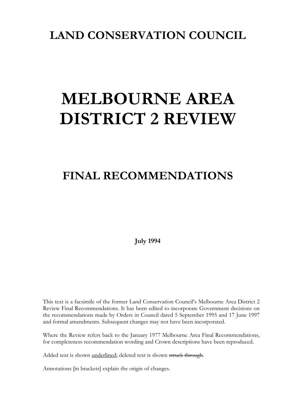 Melbourne Area District 2 Review