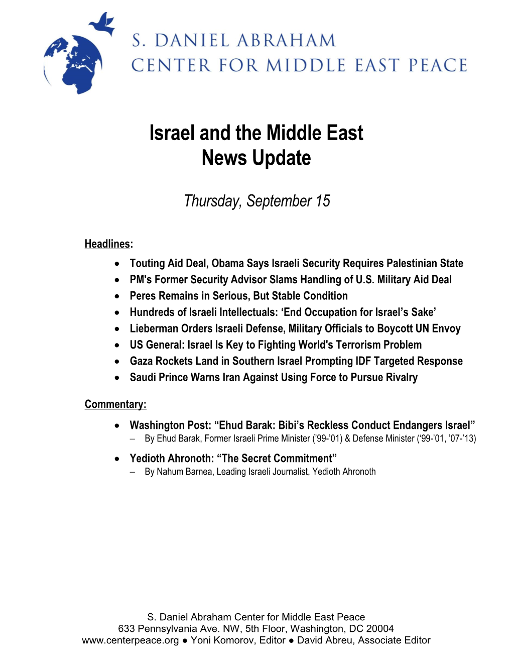 Israel Update