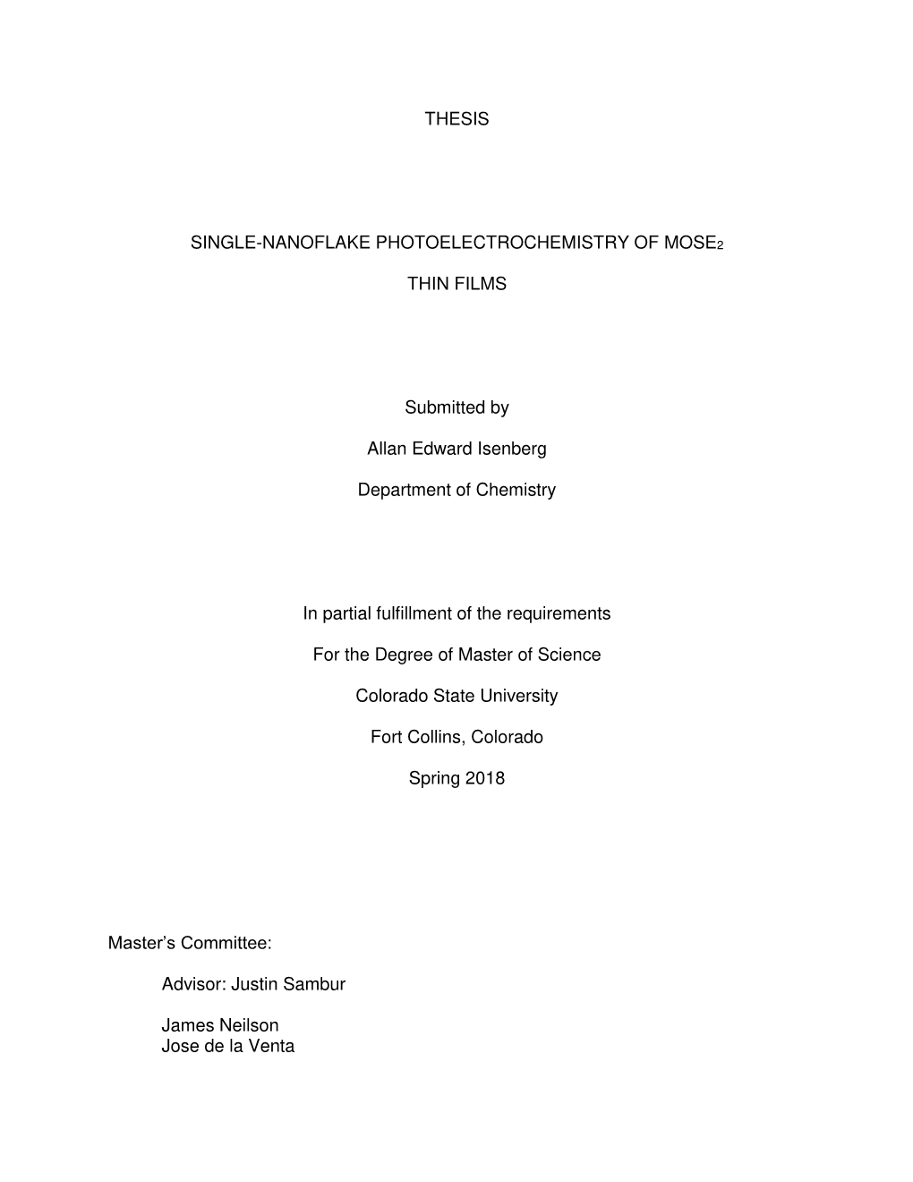 Thesis Single-Nanoflake Photoelectrochemistry Of