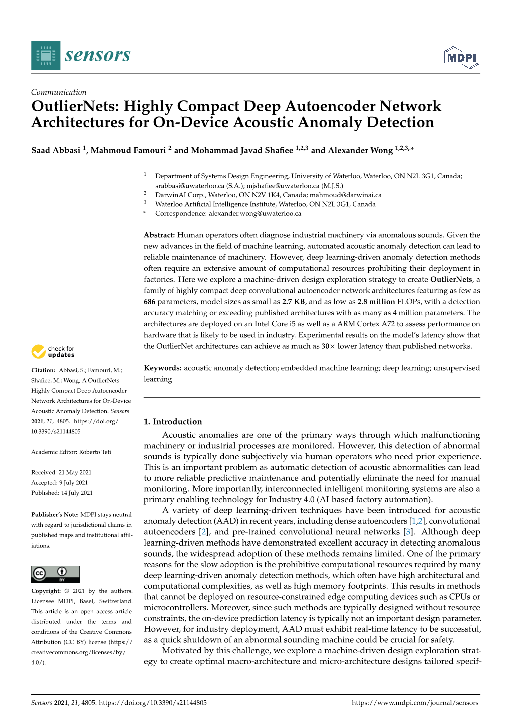 Outliernets: Highly Compact Deep Autoencoder Network Architectures for On-Device Acoustic Anomaly Detection