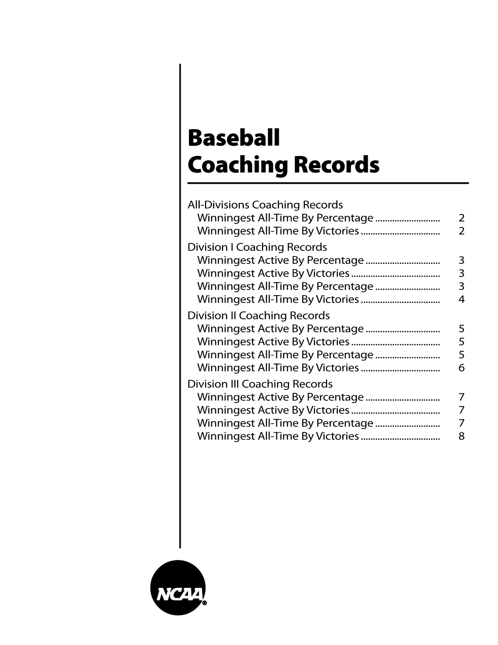 Baseball Coaching Records