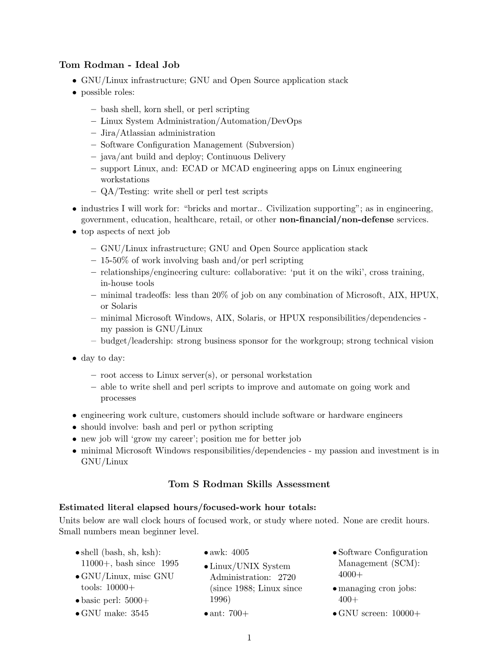 Ideal Job Tom S Rodman Skills Assessment