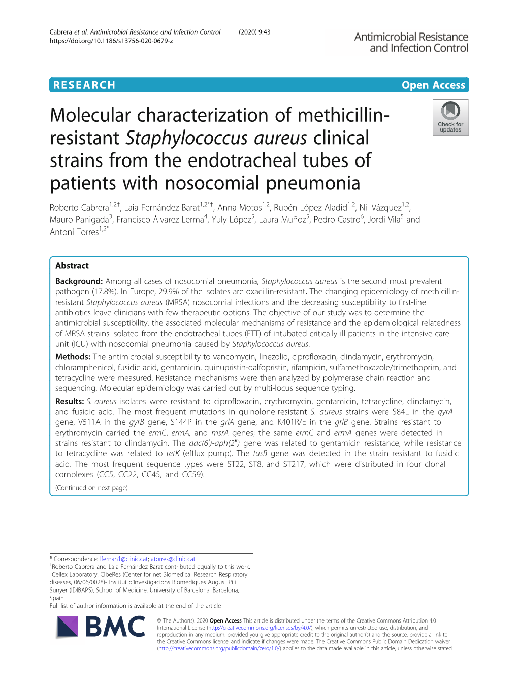 Resistant Staphylococcus Aureus Clinical Strains from The