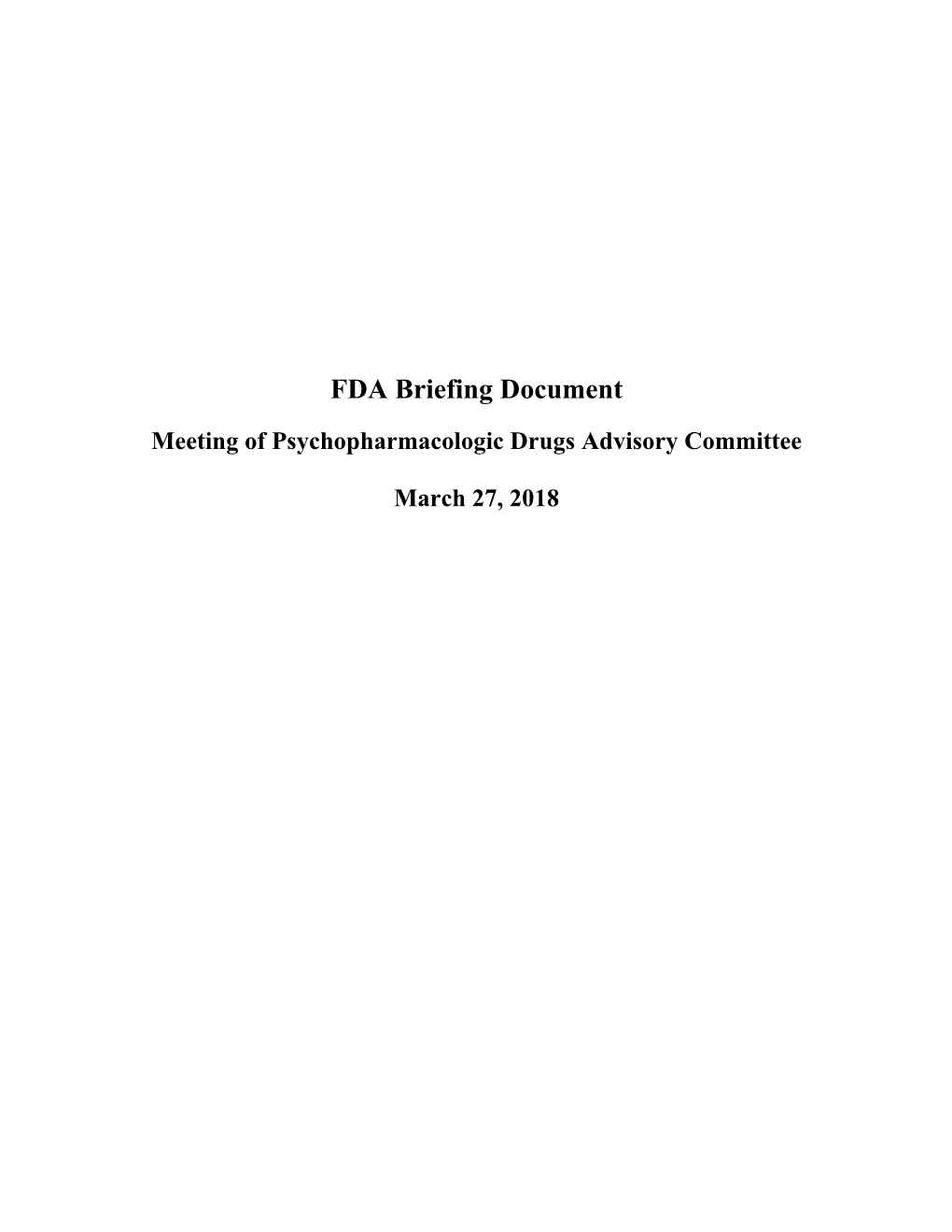 FDA Briefing Document