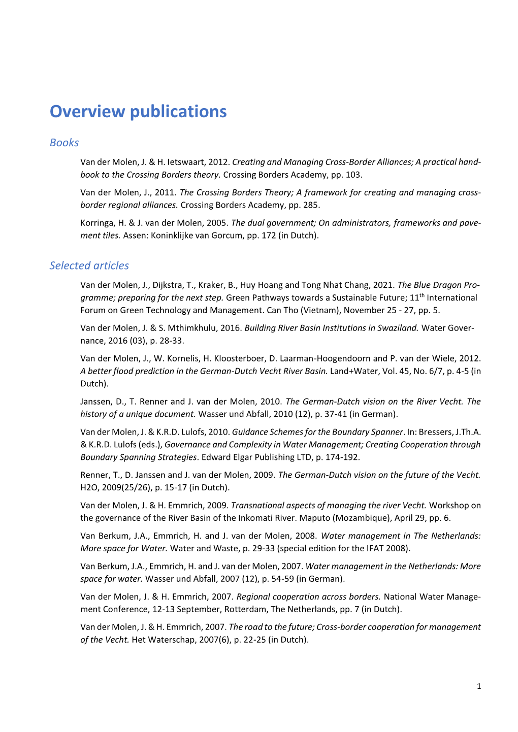 Overview Publications Ani Invited Presentations