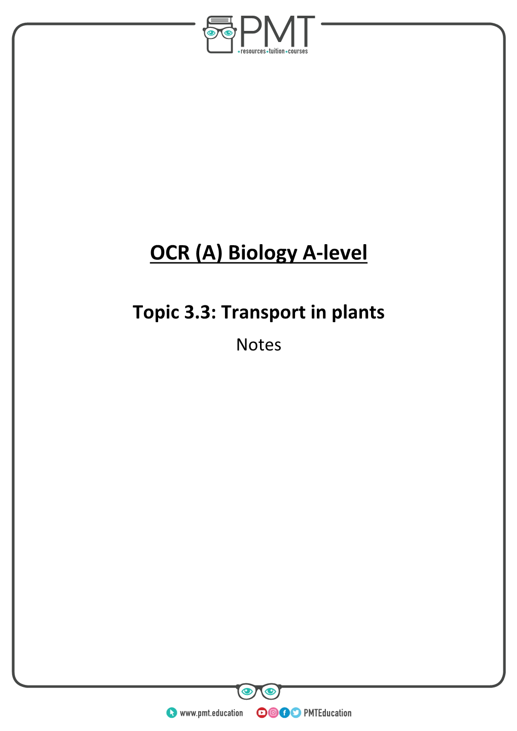 OCR (A) Biology A-Level Topic