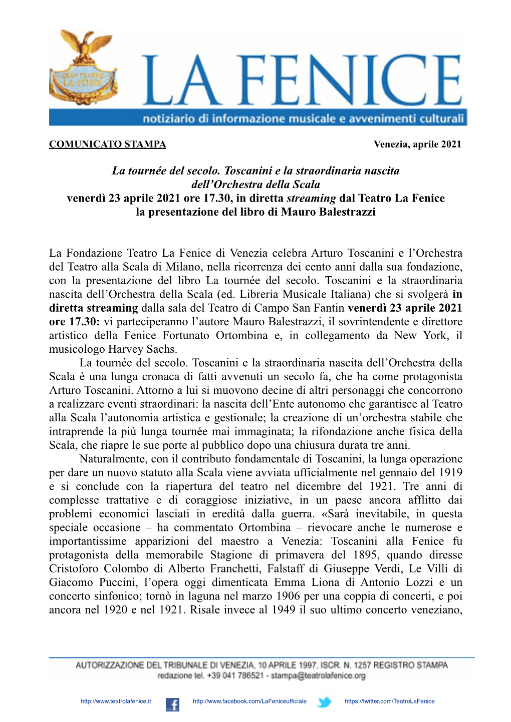 La Tournee Del Secolo Balestrazzi Presentazione Copia[2]