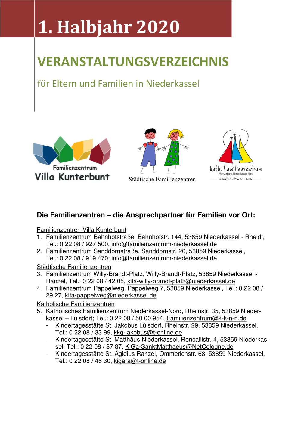 Veranstaltungsverzeichnis Familienzentren 2020-I