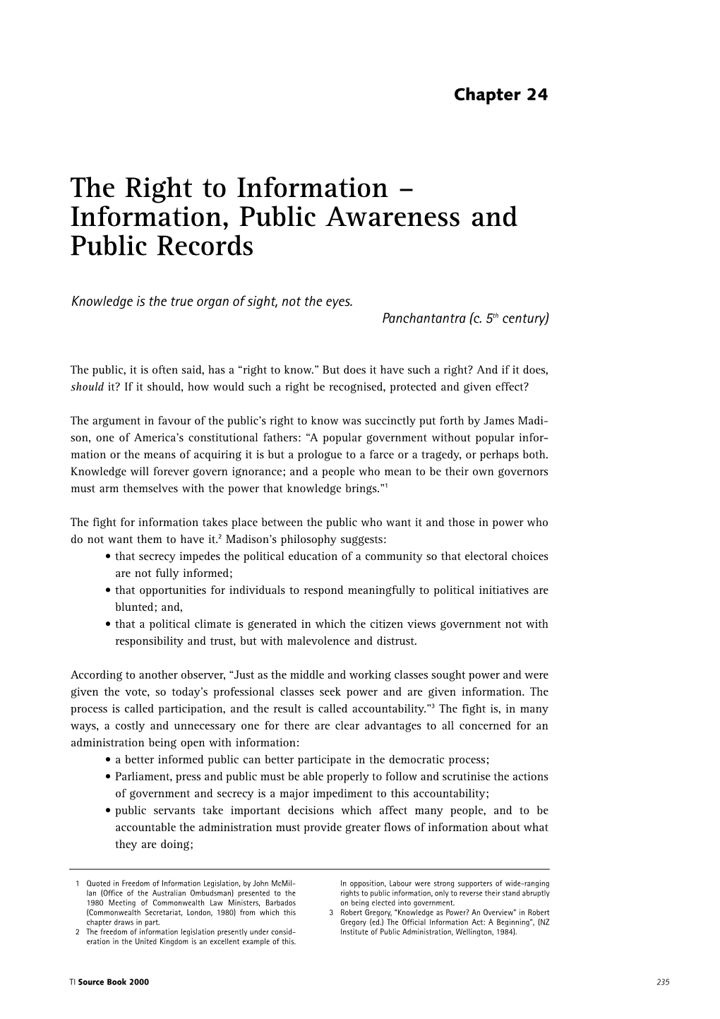 Information, Public Awareness and Public Records