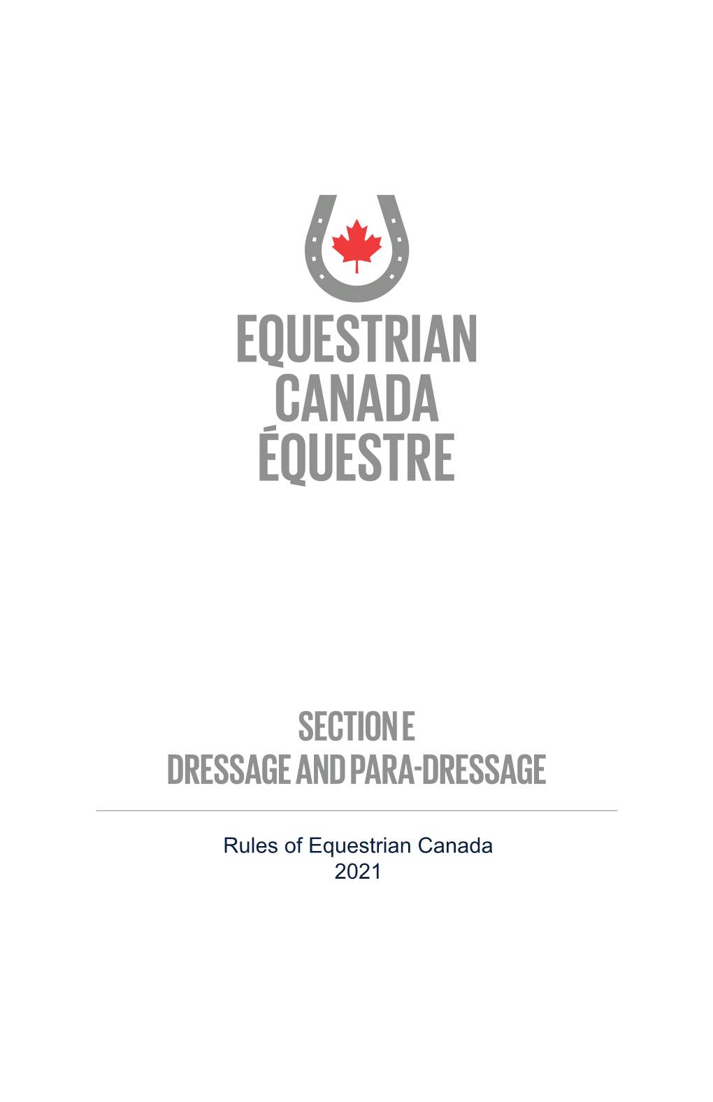 Section E – Dressage and Para-Dressage