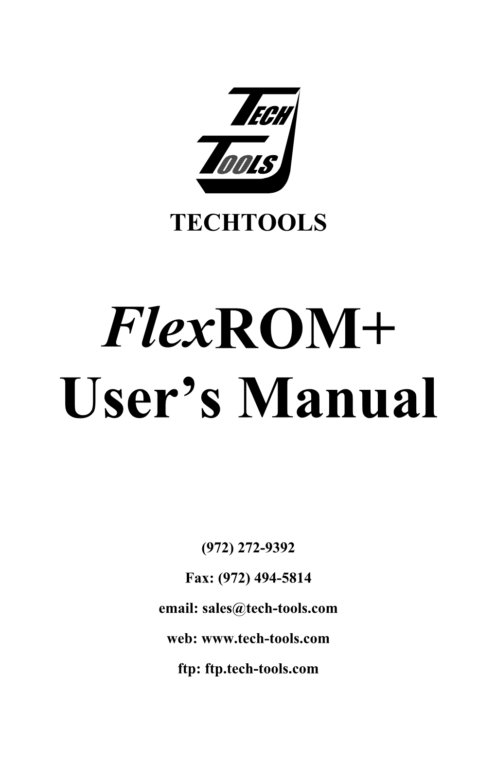 Flexrom+ User's Manual
