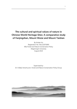 A Comparative Study of Fanjingshan, Mount Wutai and Mount Taishan