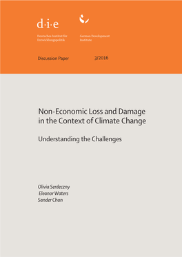 Non-Economic Loss and Damage in the Context of Climate Change