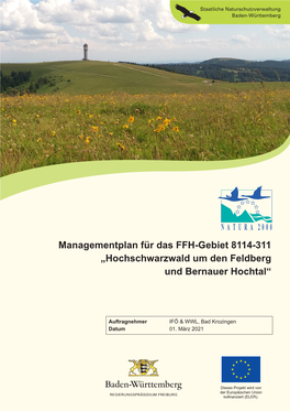 Managementplan Für Das FFH-Gebiet 8114-311 „Hochschwarzwald Um Den Feldberg Und Bernauer Hochtal“