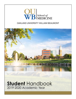 Student Handbook 2019-2020 Academic Year Table of Contents