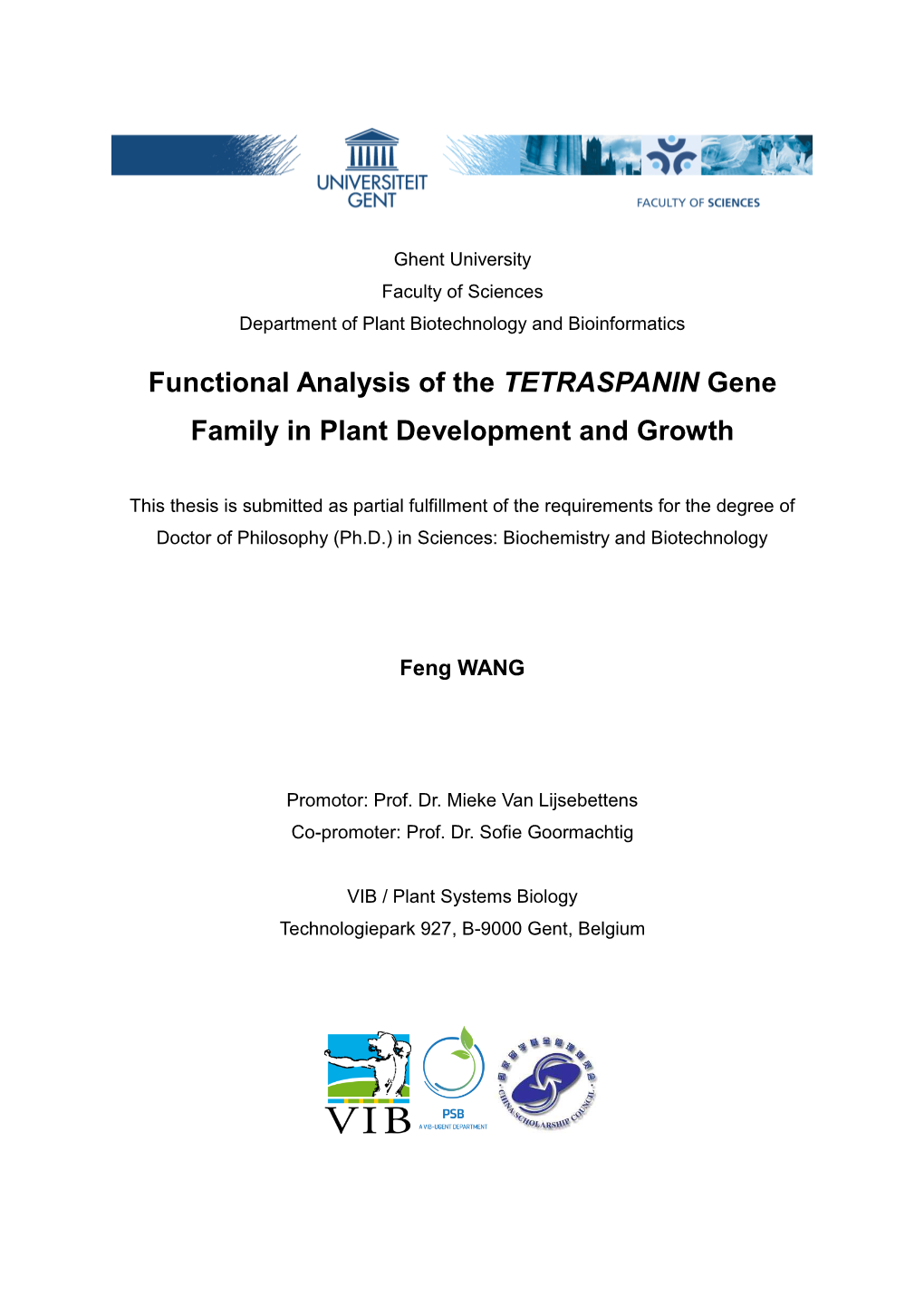 Functional Analysis of the TETRASPANIN Gene Family in Plant Development and Growth